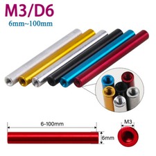 M3/OD 6mm Lega di Alluminio Borchia Tonda Manicotto Filettato Dado Connettore Distanziale Colonna