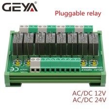 GEYA Modulo Relè 8 Canali 12V 24V Tipo Plug-in Montaggio a Pannello per Automazione PLC