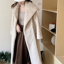 Cappotto pelliccia visone risvolto colletto caldo autunno e inverno donna soprabito trench giacche