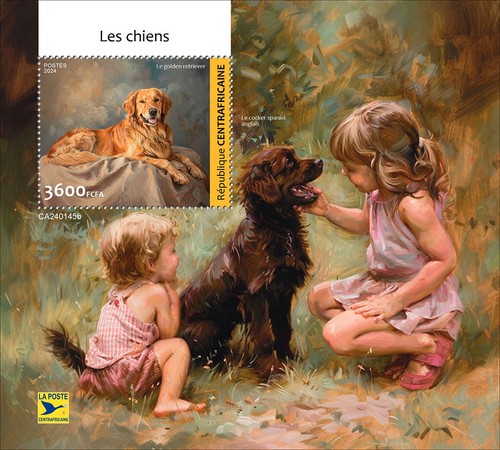 Francobolli cani golden - cani,