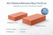 Kit 2 Mattoni Refrattari Rossi