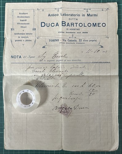 Rara fattura antico - fattura,