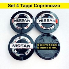 set 4 tappi coprimozzo nero per nissan 54 mm qashqai juke j10 j11 borchie cerchi