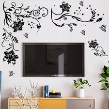 Nuovissimo Adesivo Wall Art Wall Art Nero Decorazione Fiore