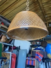 Lampadario Bambù Rattan Vimini Vintage Anni 70 Design Home Decor  Modernariato