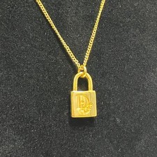 Collana con lucchetto Dior oro