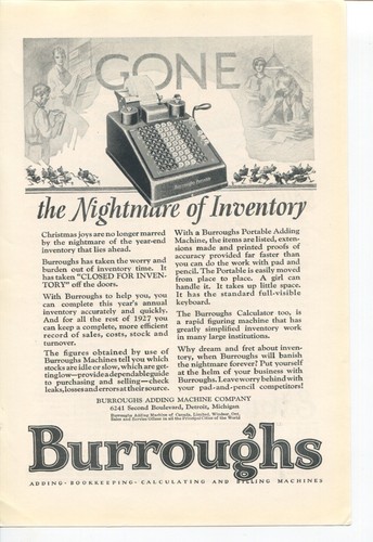 1927 burroughs aggiunta - burroughs,