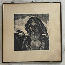 White Rowing Woodcut Sardinian