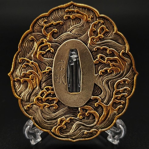 Tsuba giapponese design onda