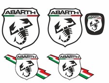 Kit loghi adesivi 500/595 Abarth COPRILOGHI BIANCO-NERO