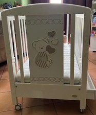 Lettino per bambini legno di faggio bianco con sponde , foppapedretti 