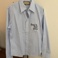 Gucci Camicia Uomo Blu 100%