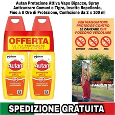 Protezione Attiva Vapo Bipacco,Spray Antizanzare,Insetti, Repellente 2Pz 100ml