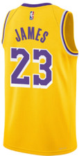 CANOTTA/JERSEY X COLLEZIONE-BASKET NBA-LOS ANGELES LAKERS-LEBRON JAMES 23-GIALLA