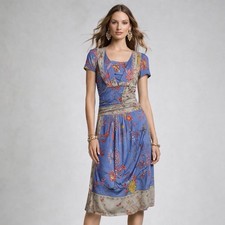 Abito midi Etro blu stampa