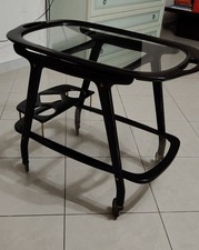  CARRELLO PORTAVIVANDE DESIGN CESARE LACCA EPOCA 1950S LEGNO VASSOIO VETRO