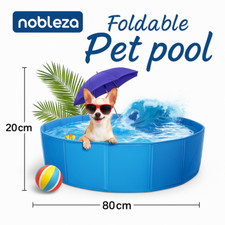 Piscina pieghevole per cani e gatti 80x20cm in PVC resistente facile da montare