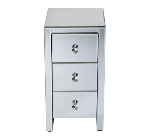 Comodino specchiato argento - specchiato,