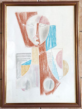 "Testina" litografia a colori numerata firmata a mano Mario Tozzi in cornice