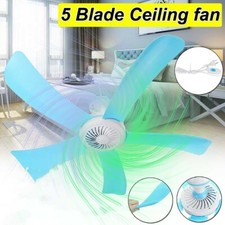 VENTILATORE DA SOFFITTO CON LUCE 5 PALE IN PLASTICA LEGGERO SILENZIOSO