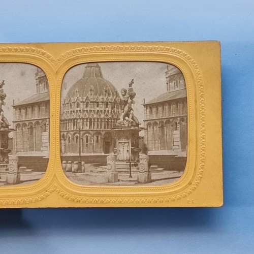 Pisa stereoview c1860 real - pisa,