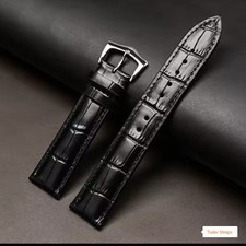 Cinturino in alligatore nero -