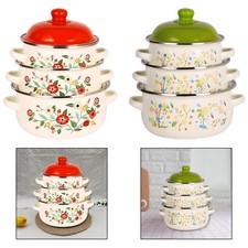 Set di 3 pentole smaltate antiaderenti per la cucina del ristorante