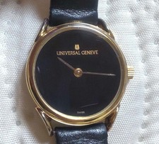 Orologio donna UNIVERSAL GENEVE carica manuale nero 24 mm oro vintage 742714 ...