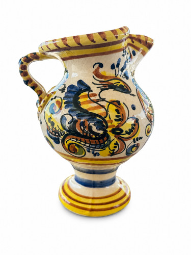 Pichet faïence polychrome - en,