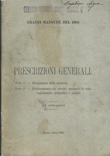 Grandi Manovre del 1903 - Prescrizioni generali  Servizi e svolgimento Militaria
