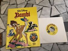 LIBRO CON DISCO 45 GIRI WALT DISNEY ASCOLTA LE FIABE BAMBI