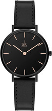 SK - Orologio Da Donna Ultra Sottile Minialista, Con Cinturino in Pelle, Con Due