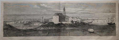 Stampa antica 1866 malamocco - stampa,