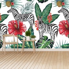 Fotomurale Murale Rimovibile Autoadesivo Giungla Zebre