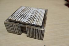 SOTTOBICCHIERE PIATTINI SET LEGNO SHABBY N. 4 - CM  10X10 WOOD COASTER