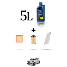 HOFFCAR Kit tagliando 3 FILTRI e 5L OLIO per Mercedes Classe A (w169) A150 70kw 