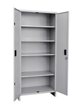 ARMADIO IN LAMIERA CON RIPIANI 2 ANTE 100x40x180CM - MOBILE 4 RIPIANI