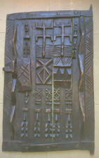 ANCIENNE STATUE SCULPTURE GRANDE PORTE DOGON ART AFRICAIN MALI 1950 en bois