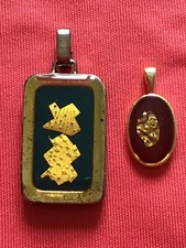 RARO VINTAGE lotto di 2 ciondoli pepita oro: offerta speciale dall'Italia!!!