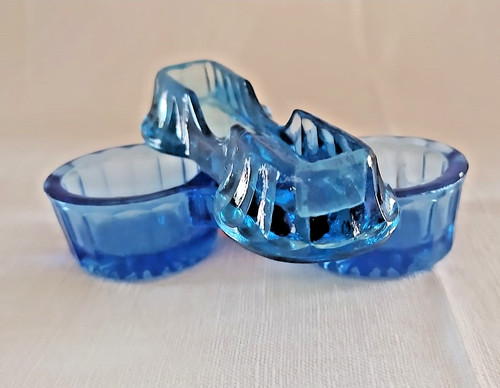 Saliera vintage vetro - vintage, blu