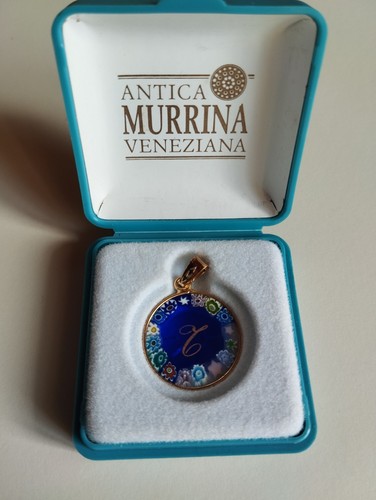 Ciondolo murrina con iniziale - ciondolo,