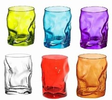 BORMIOLI ROCCO  3 o 6 BICCHIERI SORGENTE COLOR ACQUA CL 30 PASTA DI VETRO