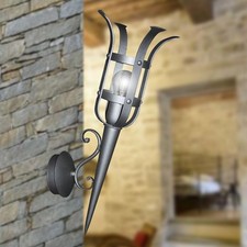 Forged Wrought Iron Torch Wall