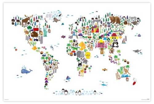 Poster planisfero del mondo - del,