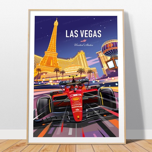 Poster las vegas ferrari - f1,