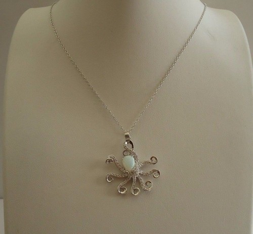 Collana pendente polpo argento - collana,