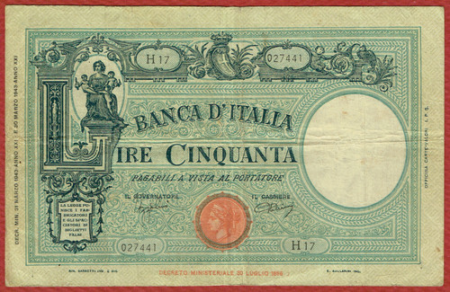 Banca italia 1943 50 - banca,