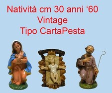 Presepe Tipo Cartapesta cm 30 Natività 3 pezzi  anni '60 Vintage Collezionismo