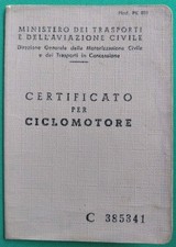 Certificato per Ciclomotore