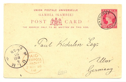 Gambia 1895 card in - -,